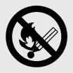 Warning icon: Keep flames and sparks away from the Kia K4 battery