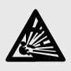 Warning icon: Explosive gas hazard near Kia K4 battery
