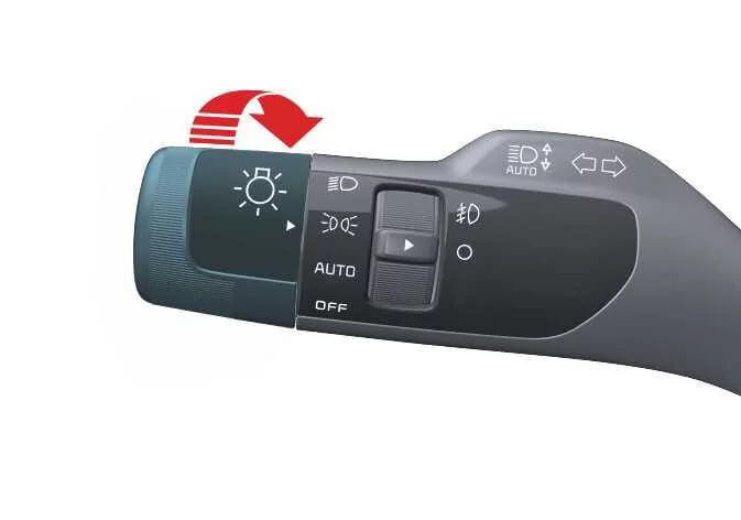 Diagram showing Kia K4 position lamps and taillights active