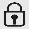 Icon representation of the secure door lock button on the smart key transmitter
